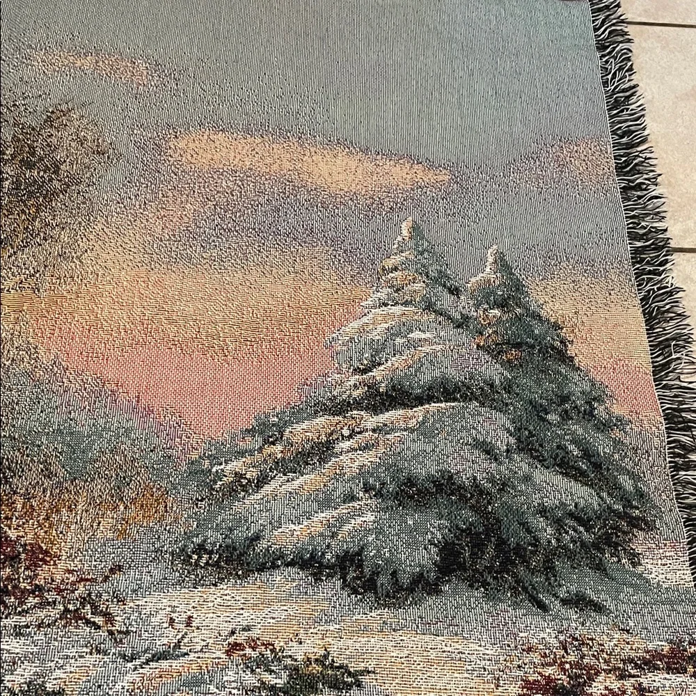 Thomas Kinkade Wonderland Tapestry Throw Blanket
